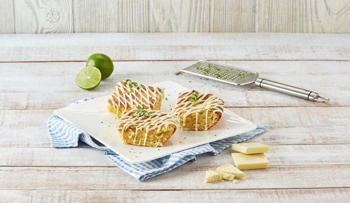Blondies de chocolate blanco con limón