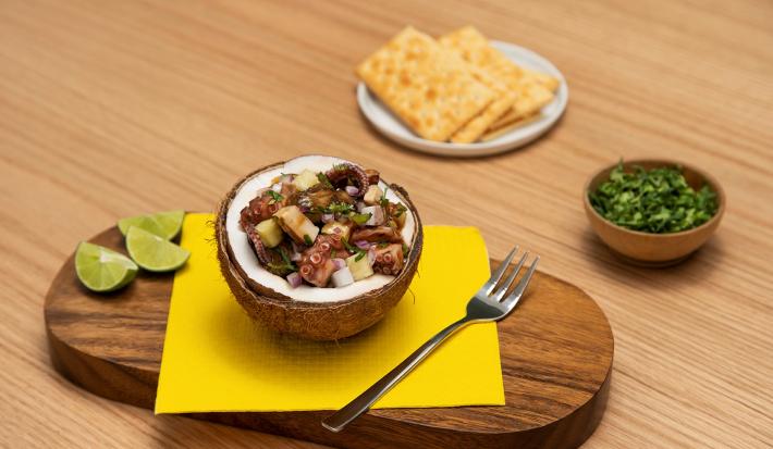 Cocktail de pulpo con ostiones