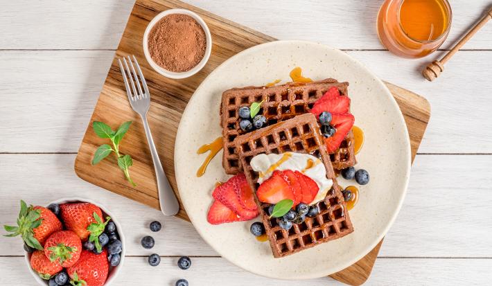 Waffles de Chocolate y Avena