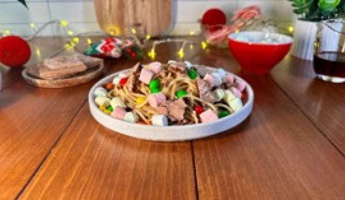 Espagueti Dulce Navideño