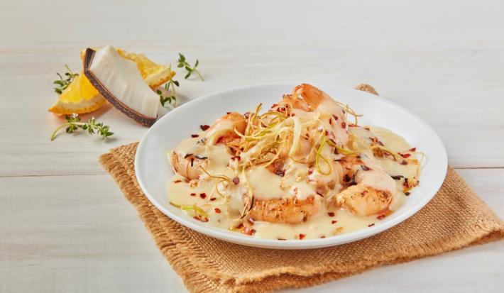 Camarones en salsa de naranja