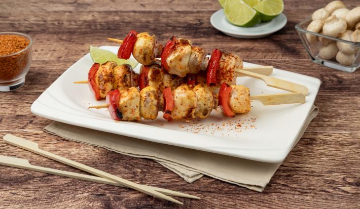 Brochetas de Pollo con Champiñones
