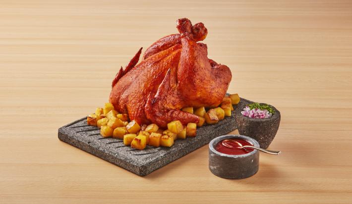 Pollo al pastor al asador