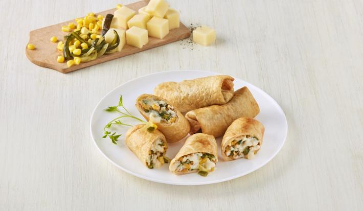 Chimichangas de rajas con crema