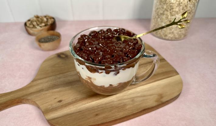 Overnight Oats de Chocolate Crujiente