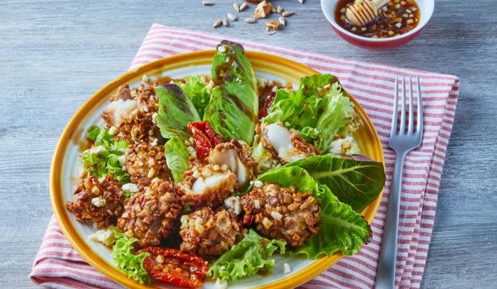 Ensalada con vinagreta de ajo y miel