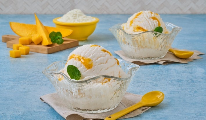 Helado de leche nido con mango Helado de leche nido con mango