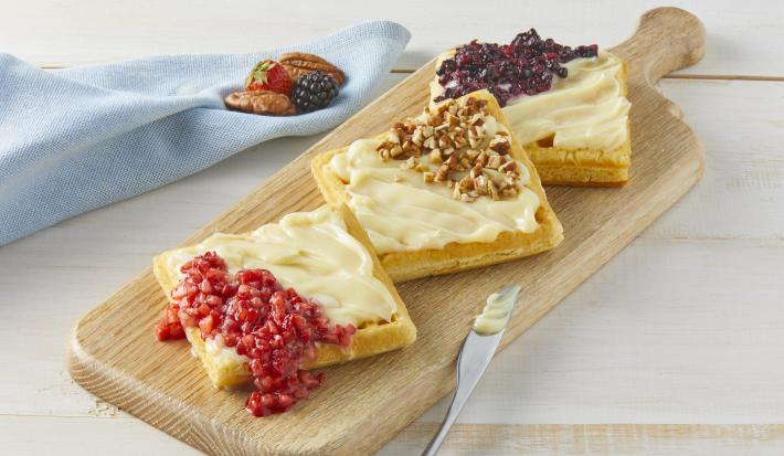 waffles con frutas