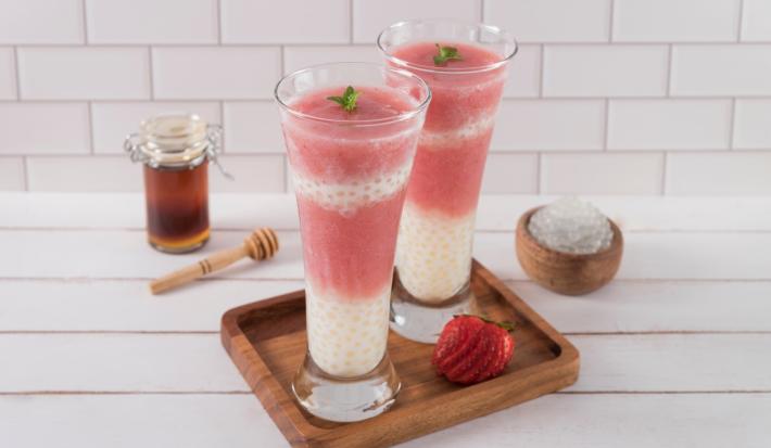 Frappé de Fresa y Tapioca Frappé de Fresa y Tapioca