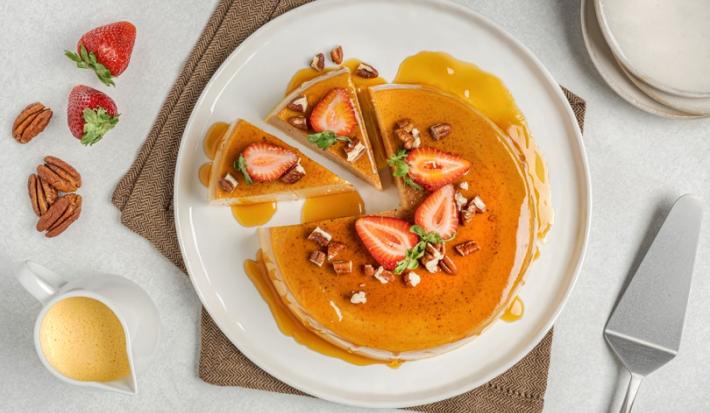 Flan de Rompope con Nuez