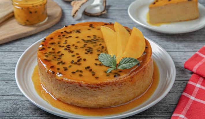 Flan de maracuya