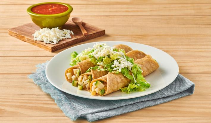 Tacos de vegetales con queso