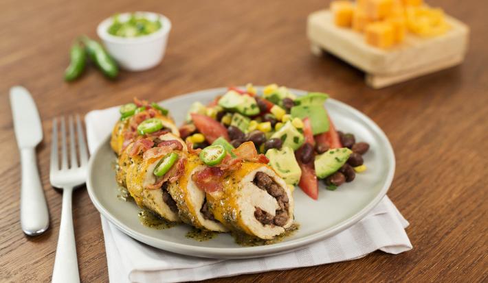 Pechuga rellena de carne