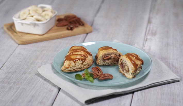 Empanadas de plátano con dulce de leche