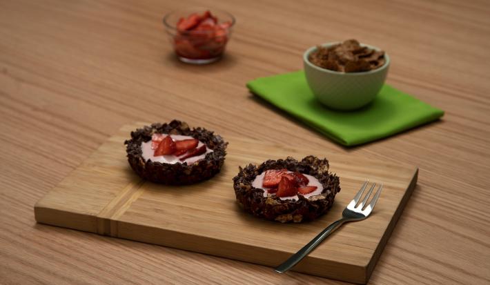 Mini tartas de fresa y chai Mini tartas de fresa y chai
