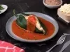 Chiles Rellenos de Queos con Frijoles